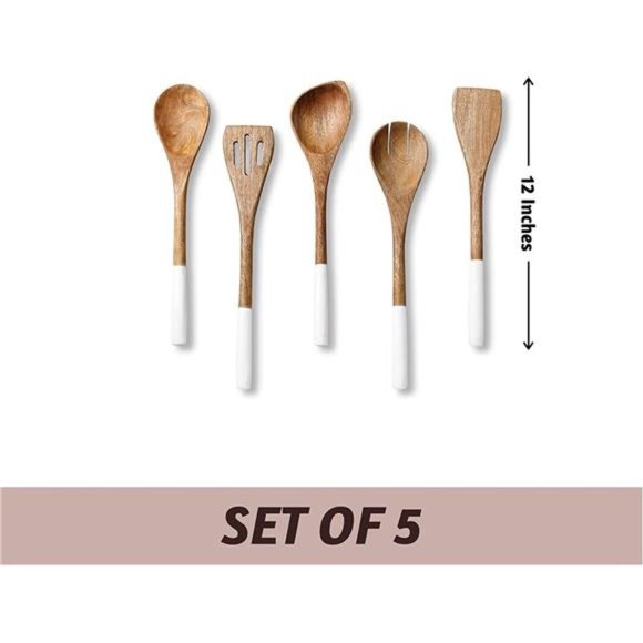 Wooden Spoons for Cooking Set for Kitchen, Non Stick Cookware Tools or Utensils - Picture 3 of 6